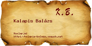 Kalapis Balázs névjegykártya