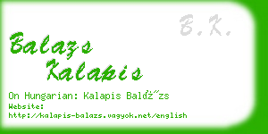 balazs kalapis business card